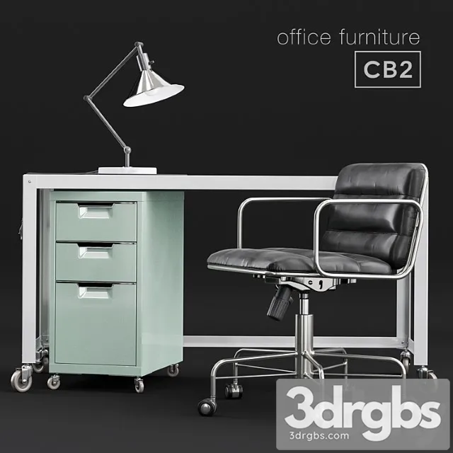 Cb2 office furniture 2 3D Model Download