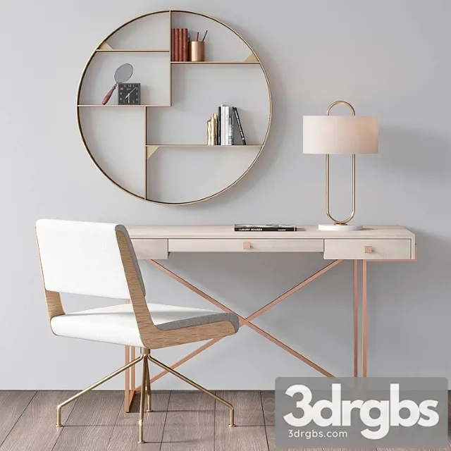 CB2 Office Furniture Set 3 3D Model Download