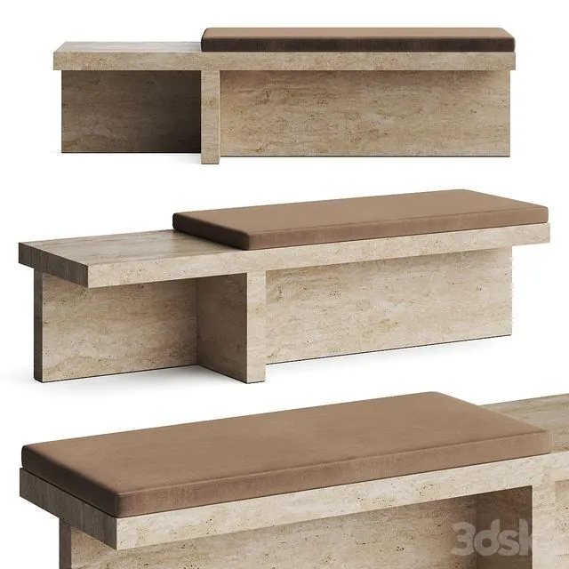 CB2 Pierre Travertine Bench 3D Model