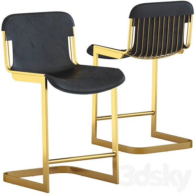 CB2 Rake Counter Stool 3D Model CB2 Rake Counter Stool 3D Model