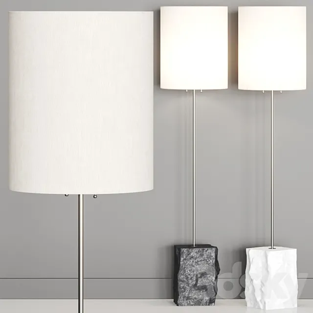 CB2 Raw Marble Floor Lamp 3D Model