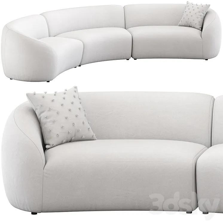 CB2 Roma Sectional Sofa 3D Model Free Download