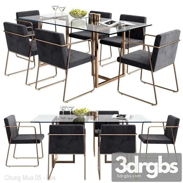 CB2 Rouka Chair & Rectangular 3D Model Download CB2 Rouka Chair & Rectangular 3D Model Download