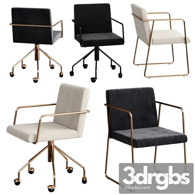 CB2 Rouka Chair Set 3D Model Download
