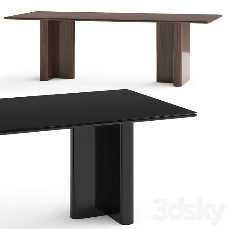 CB2 Royce Dark Wood Dining Table 3D Model Free Download