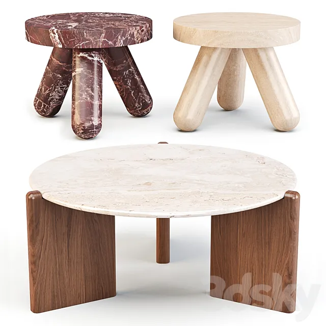 CB2: Santoro and Jaxx – Coffee and Side Tables 3D Model CB2: Santoro and Jaxx – Coffee and Side Tables 3D Model