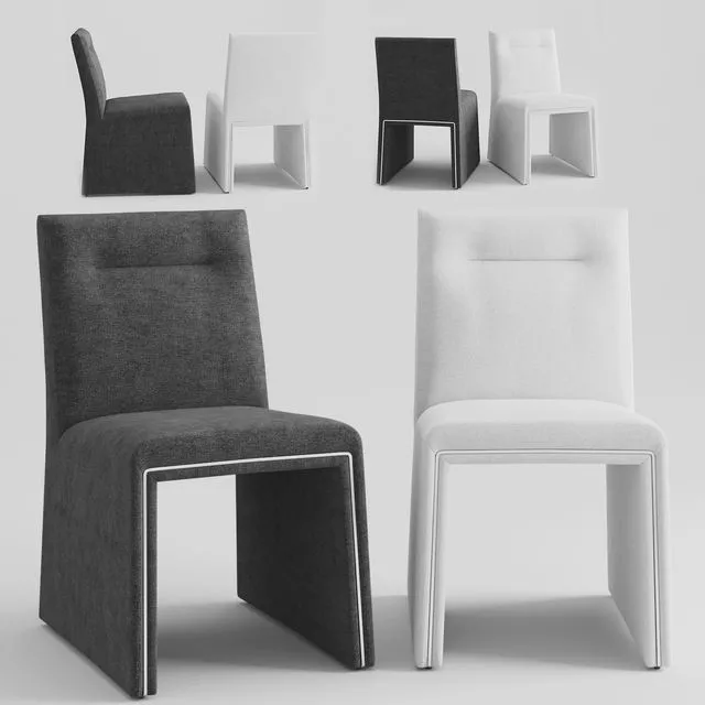 CB2 Silver Lining armless Dining Chair 3D Model CB2 Silver Lining armless Dining Chair 3D Model