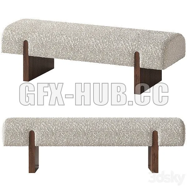 CB2 Socca Upholstered Bench 3D Model CB2 Socca Upholstered Bench 3D Model