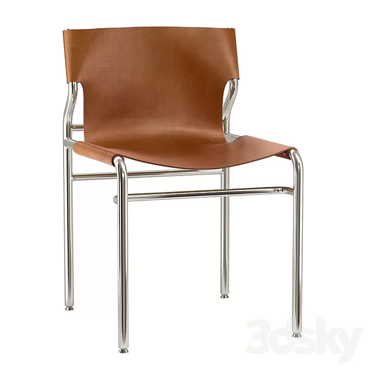 CB2 – Surf Sling Brown Leather Dining Chair 3D Model CB2 – Surf Sling Brown Leather Dining Chair 3D Model