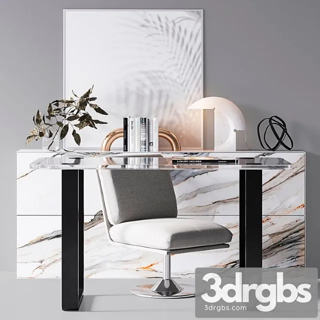 Cb2 Swivel Pedestal Chair Clean Links Table Set 3D Model Download Cb2 Swivel Pedestal Chair Clean Links Table Set 3D Model Download