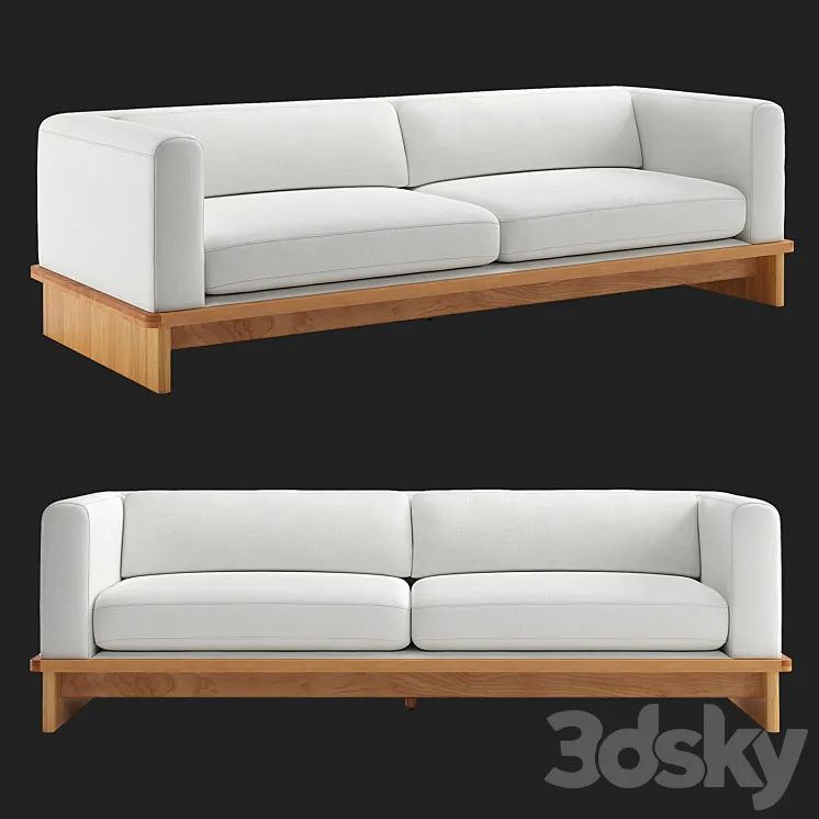 Cb2 tablon snow sofa 3D Model Free Download