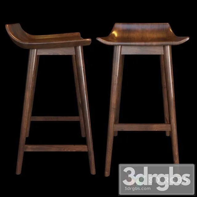 CB2 Wainscott Counter Bar Stool 3D Model Download