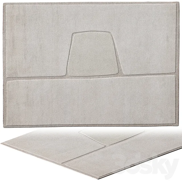 CC-Tapis Cut Out Monocromo Linen Rug 3DModel