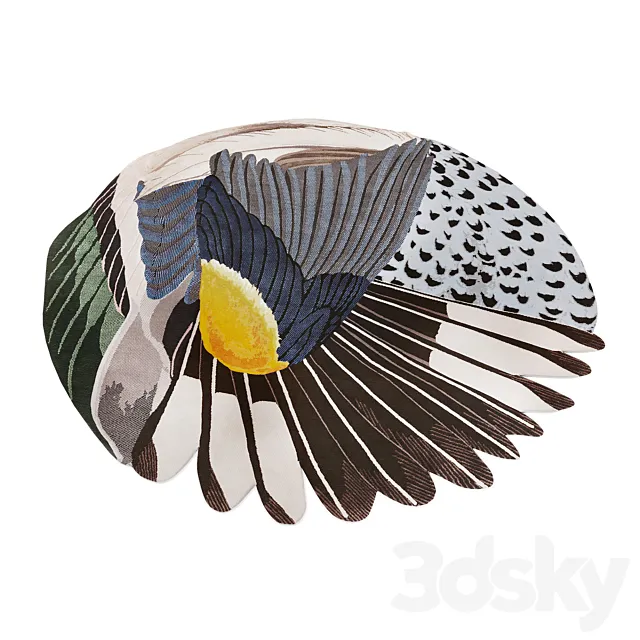 CC-Tapis Feathers Round Carpet 3DModel CC-Tapis Feathers Round Carpet 3DModel