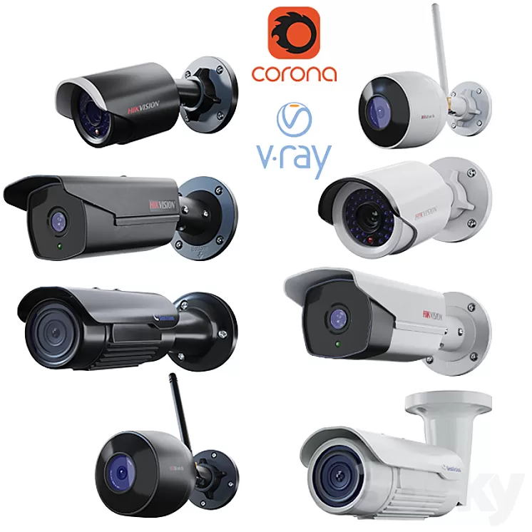 CCTV Cameras/hikvision/geovision/CCTV Pack 01 3D Model