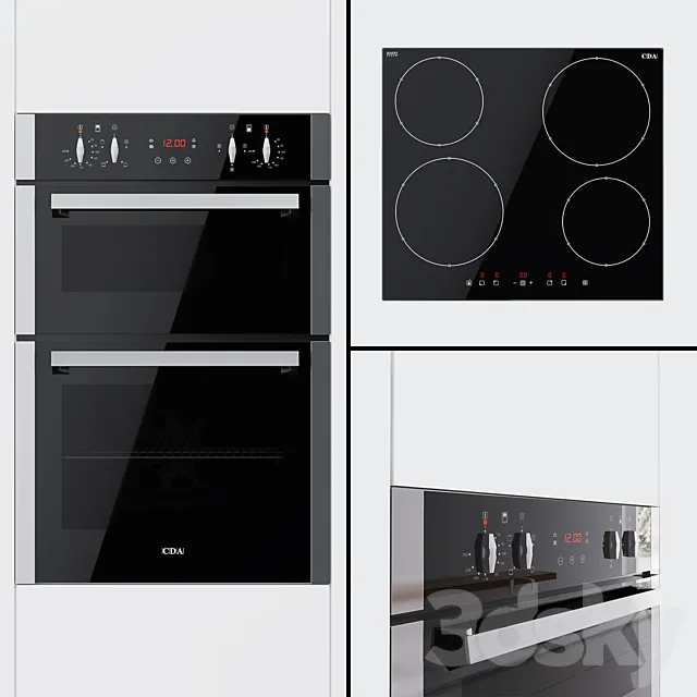 CDA – Double oven DC940SS and hob HN6111FR 3D Model