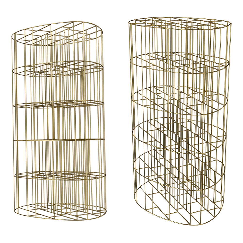 Ceccotti Collezioni – Bookcase Golden Cage 2 3D Model Ceccotti Collezioni – Bookcase Golden Cage 2 3D Model