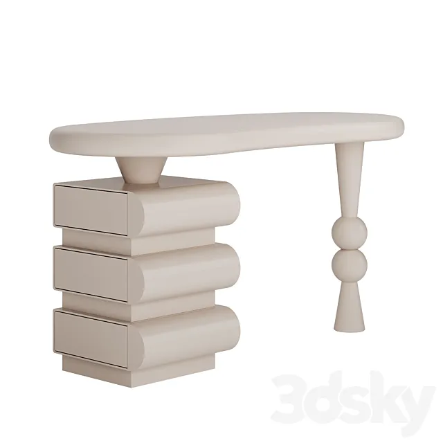 Cecil Unique Shape Desk 3D Model Cecil Unique Shape Desk 3D Model