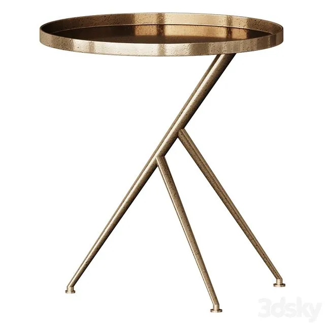 Cecilia Rough Brass Accent Table Coffee Table Coffee Table 3D Model