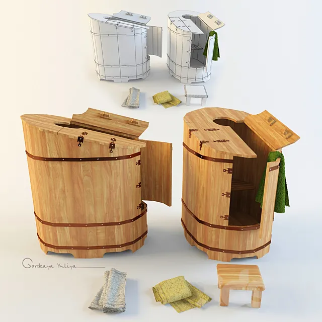 Cedar barrel (Pools) 3D Model