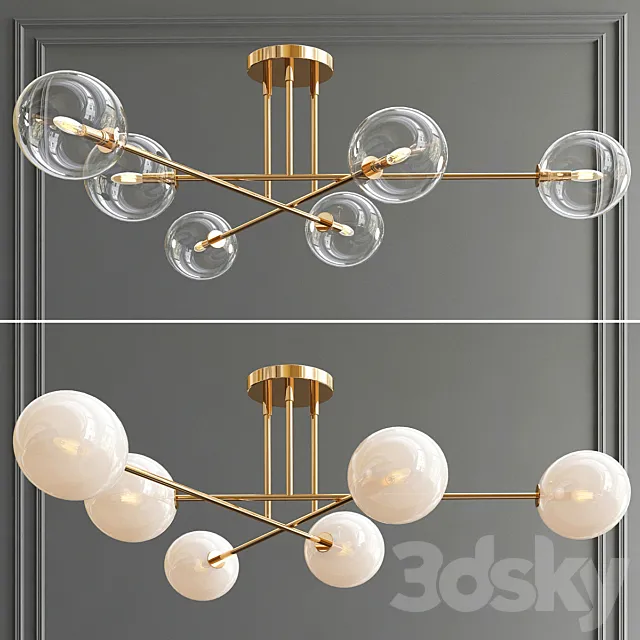 Ceiling 6 Light CTC Chandelier 3D Model