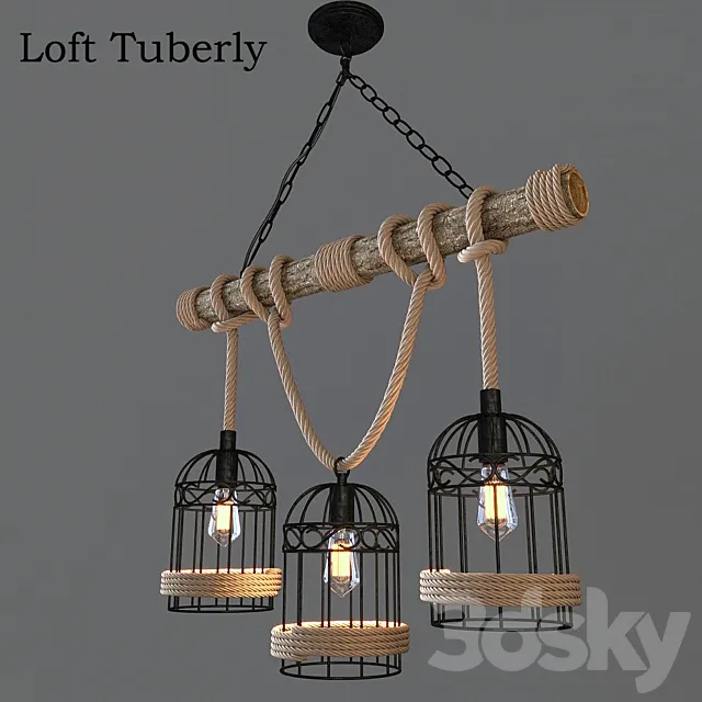 Ceiling chandelier Loft Tuberly 3DModel Ceiling chandelier Loft Tuberly 3DModel