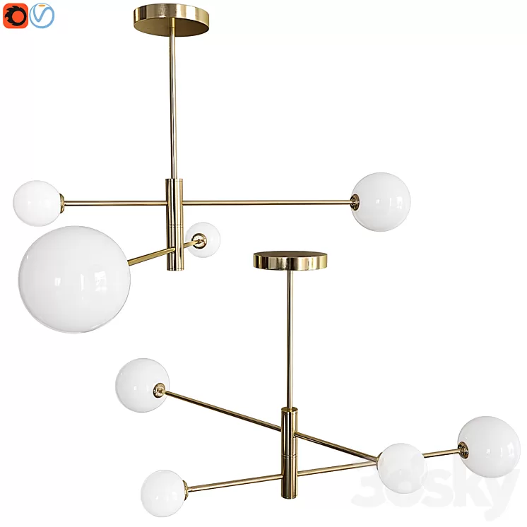Ceiling chandelier Lumion ESTELLE 4418 / 4C 3D Model Ceiling chandelier Lumion ESTELLE 4418 / 4C 3D Model