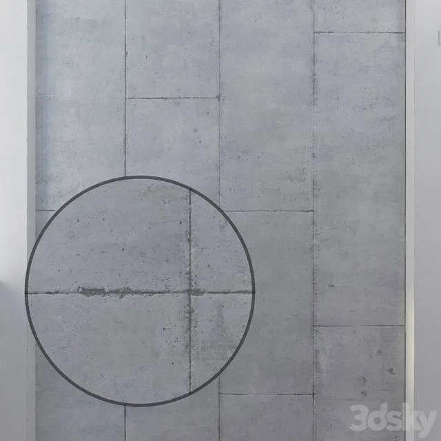 Ceiling concrete with seams 3D Model