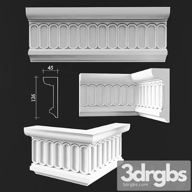 Ceiling Cornice 1 3D Model Download Ceiling Cornice 1 3D Model Download