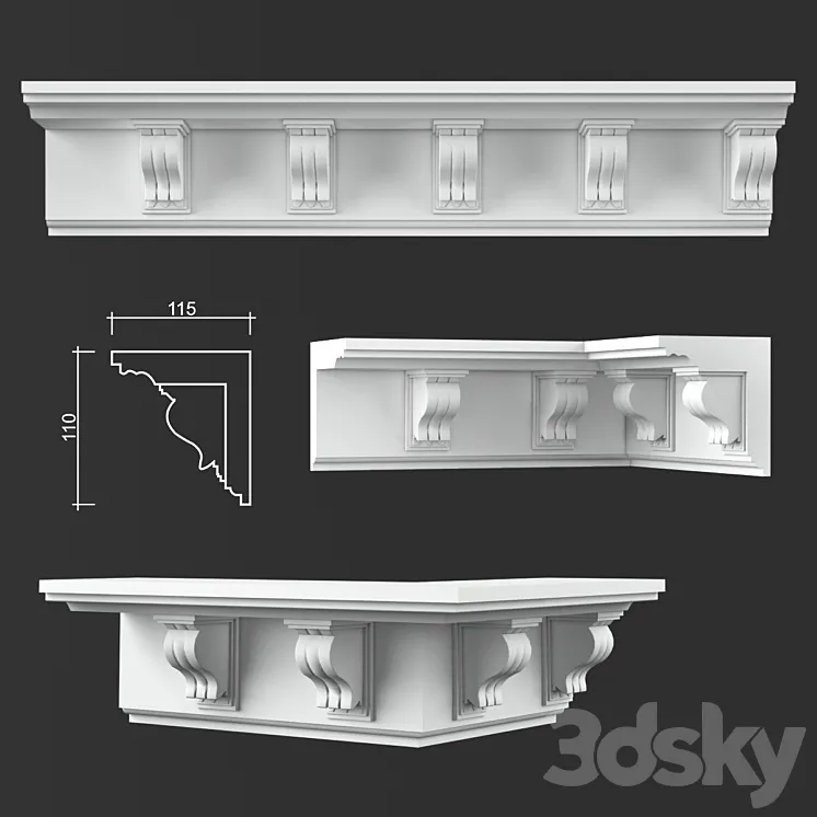 Ceiling cornice K160 3D Model Free Download Ceiling cornice K160 3D Model Free Download