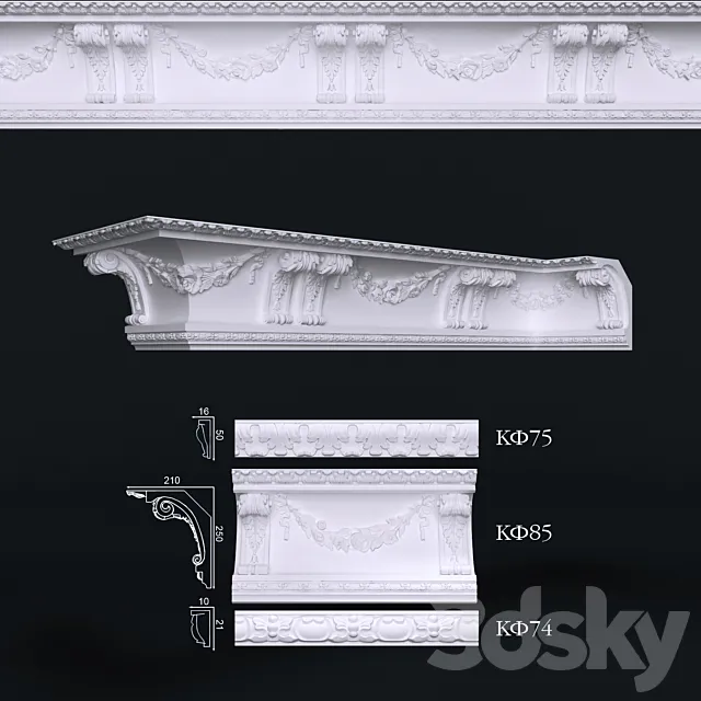 Ceiling cornices 3D Model Ceiling cornices 3D Model