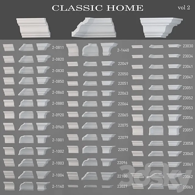 Ceiling cornices Classic Home (vol2) 3DModel Ceiling cornices Classic Home (vol2) 3DModel