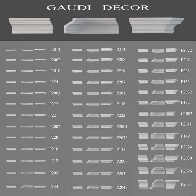 Ceiling cornices Gaudi Decor 3D Model Ceiling cornices Gaudi Decor 3D Model