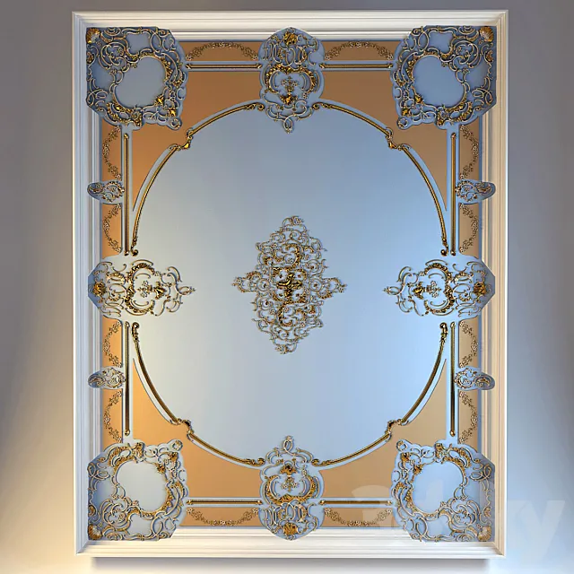Ceiling elements with the stucco decoration 3D Model Ceiling elements with the stucco decoration 3D Model