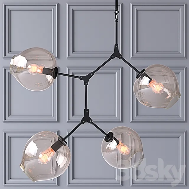 Ceiling lamp Branching Bubbles 4 lamps 3DModel