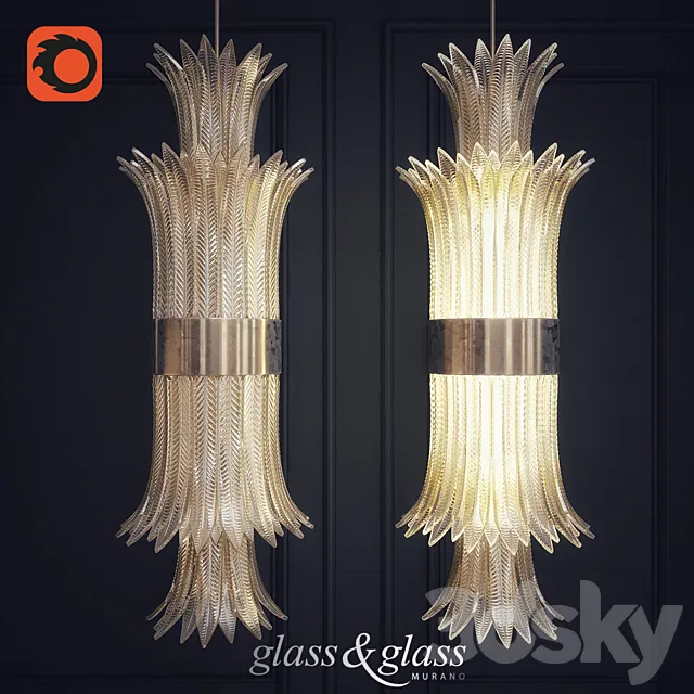 Ceiling lamp Glass & Glass Sciabole 1 art.1860 _ s 3D Model