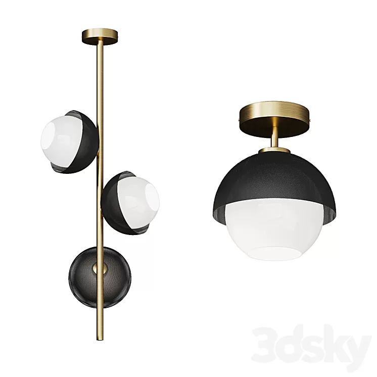 Ceiling lamp with metal frame CRAIG 3D Model