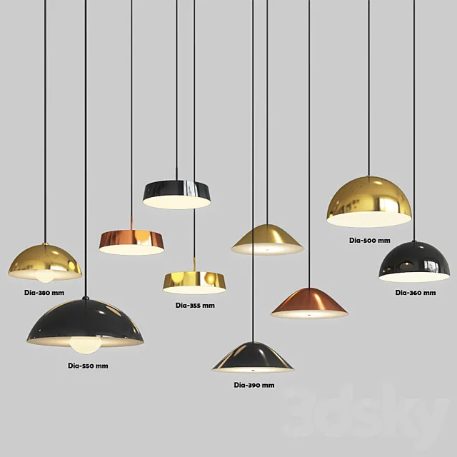 Ceiling Light Collection 1 – 4 Type 3DModel