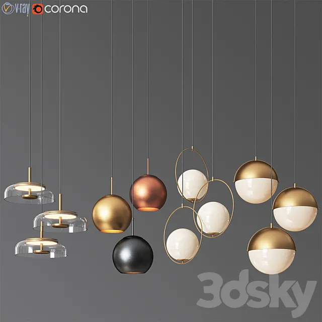 Ceiling Light Collection 4 – 4 Type 3D Model