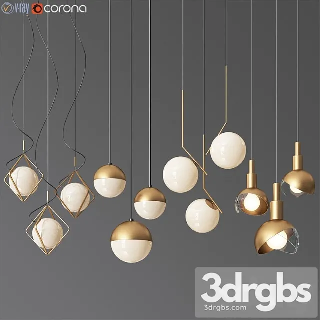 Ceiling Light Collection 5 4 Type 3D Model Download