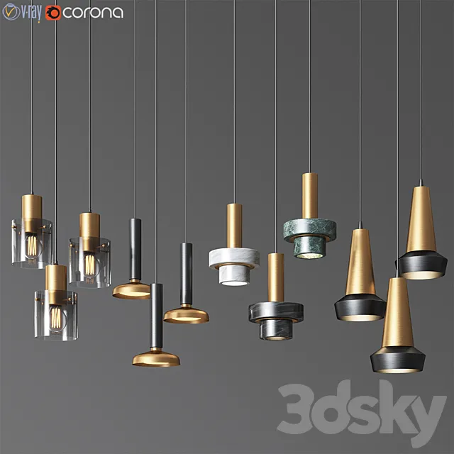 Ceiling Light Collection 7 – 4 Type 3DModel