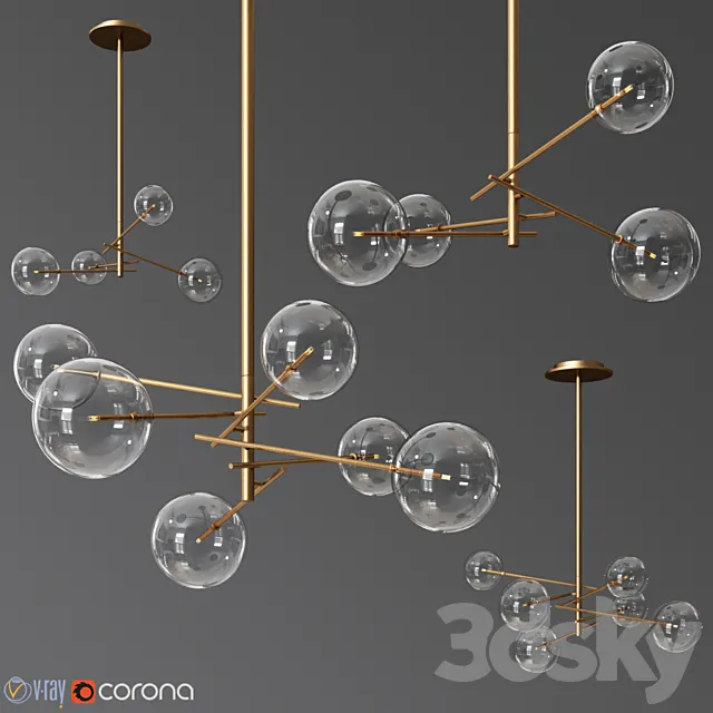 Ceiling Light Set 03 3D Model