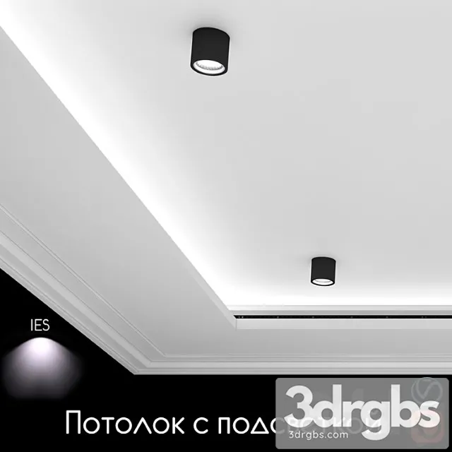 Ceiling light set 03 3D Model Download