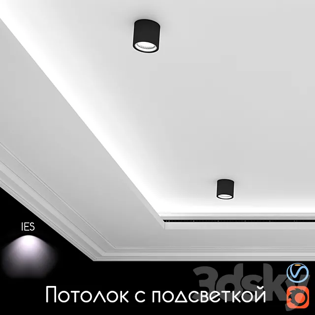 Ceiling light set 03 3D Model Ceiling light set 03 3D Model