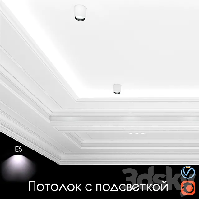 Ceiling light set 04 3D Model Ceiling light set 04 3D Model