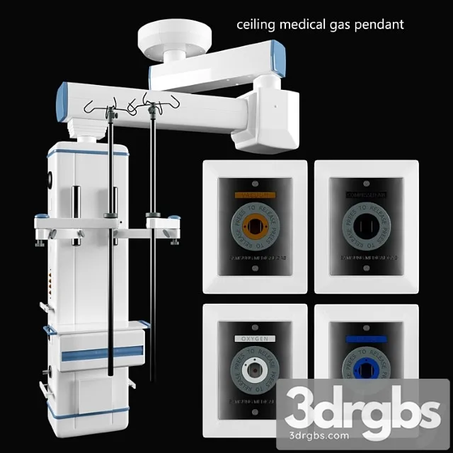 Ceiling medical gas pendant 3D Model Download