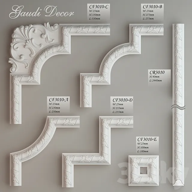 Ceiling molding corner pieces “Gaudi Decor” 3DModel