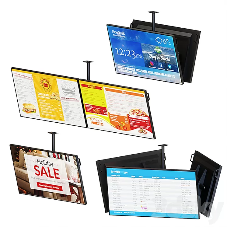 Ceiling Mount Information Displays 3D Model