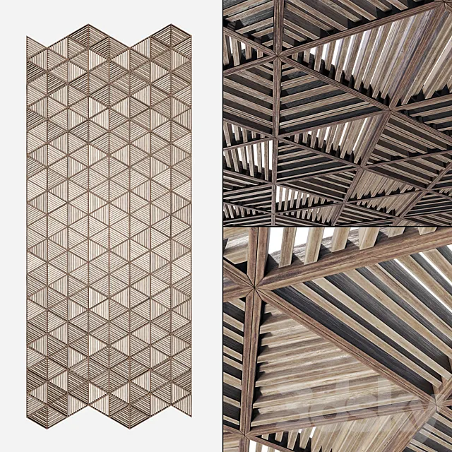 Ceiling parametric Triangle rail n2 _ Rack ceiling made of parametric triangles No. 2 3D Model Ceiling parametric Triangle rail n2 _ Rack ceiling made of parametric triangles No. 2 3D Model