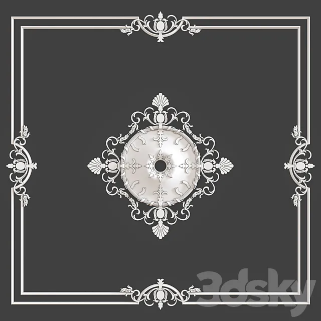Ceiling rosette (Plaster molding) 3D Model Ceiling rosette (Plaster molding) 3D Model